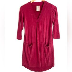 (56) Dolan 3/4 sleeve maroon midi dress, Size XS